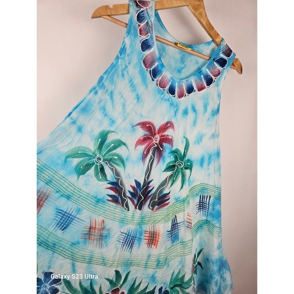 Pineapple, Free Sz, tropical Floral NWOT sundress or beach cover - Picture 9 of 10